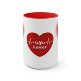 Valentines Coffee Lover Two-Tone Coffee Mugs, 15oz