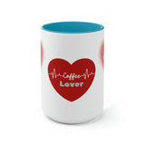 Valentines Coffee Lover Two-Tone Coffee Mugs, 15oz