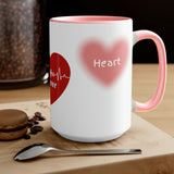 Valentines Coffee Lover Two-Tone Coffee Mugs, 15oz