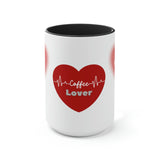 Valentines Coffee Lover Two-Tone Coffee Mugs, 15oz