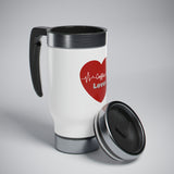 Stainless Steel Travel Mug with Handle, 14oz