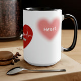 Valentines Coffee Lover Two-Tone Coffee Mugs, 15oz