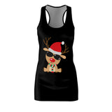 Reindeer Elf Women's Cut & Sew Racerback Dress